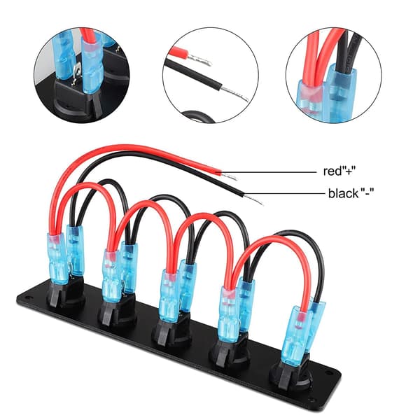 Speed ​​Rocker Switch Panel 12V ON/OFF Switch Blå LED Egnet til Auto Køretøjslys Bil Marine Båd
