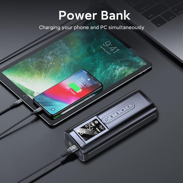 AP2-P Bil Däckpump & Powerbank (2i1) 150PSI Cykelpump Mini