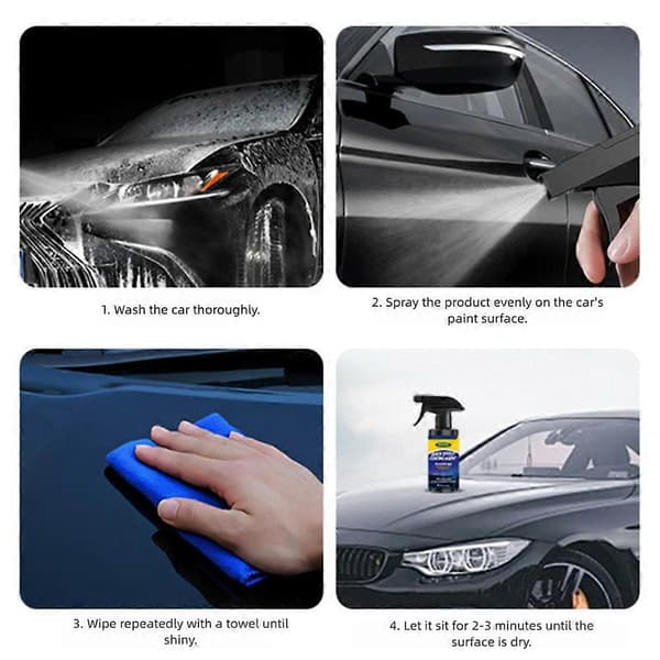 Bil hurtigvirkende beleggspray Rask bilvask Bilvoks for bilpleie{F3} Set A