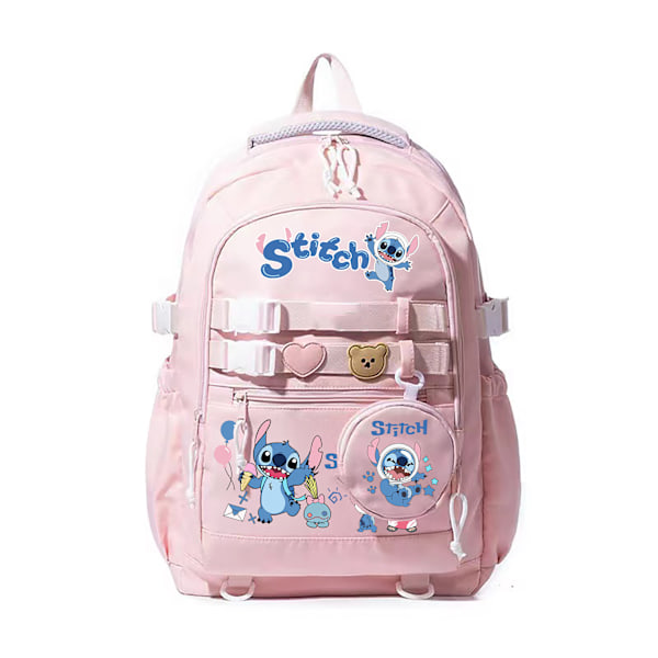 Stitch skolväska söt tecknad viktminskande ryggsäck ny stil ultralätt tjej stor kapacitet grundskole- och mellanstadieelev ryggsäck blue