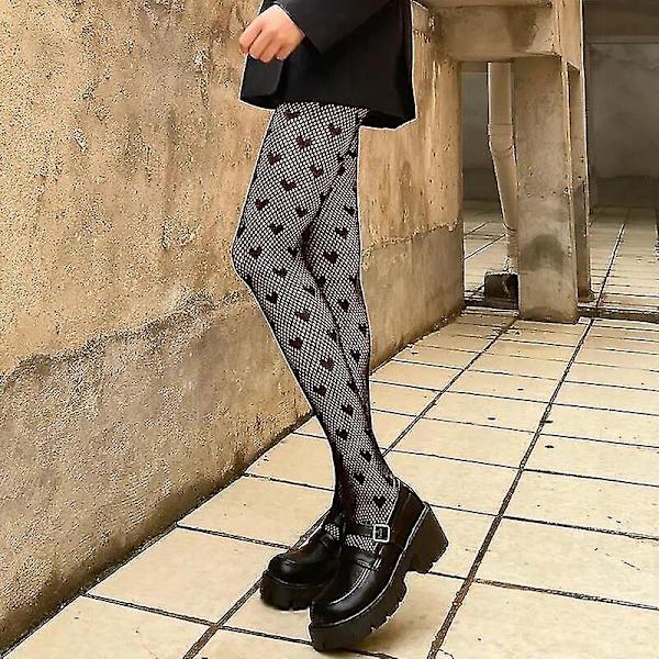 Nya Sexiga Transparenta Tights Hög Stretch Röda Fisknätsstrumpor stil 12