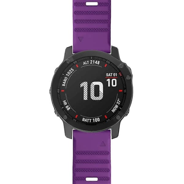 Til Garmin Fenix 6X 26mm silikonerem F{3} Red