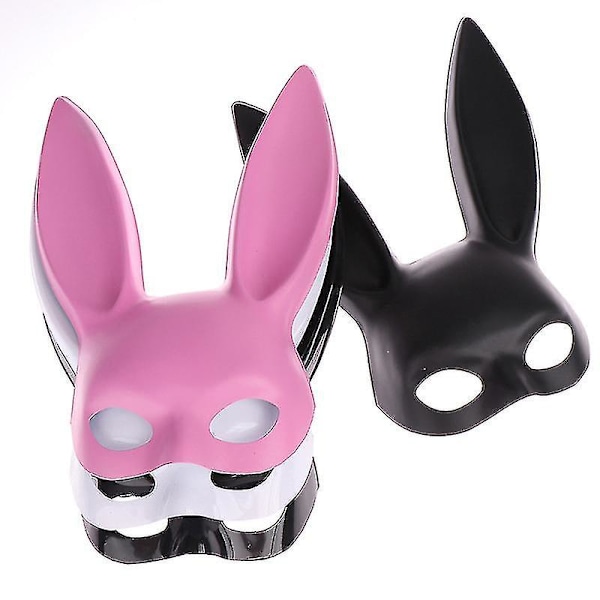 1 st Sexig Cosplay PVC Kaninmask Kvinnor Halloween Maskerad Maskeraddräkt PINK