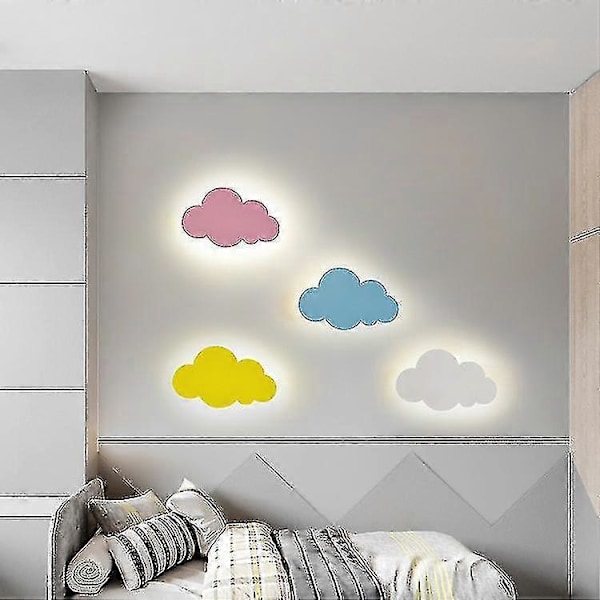 Vägglampa - Molnlampa - Inomhus - Modern - Ayl-skärm med inbyggda LED-lampor - små vita moln