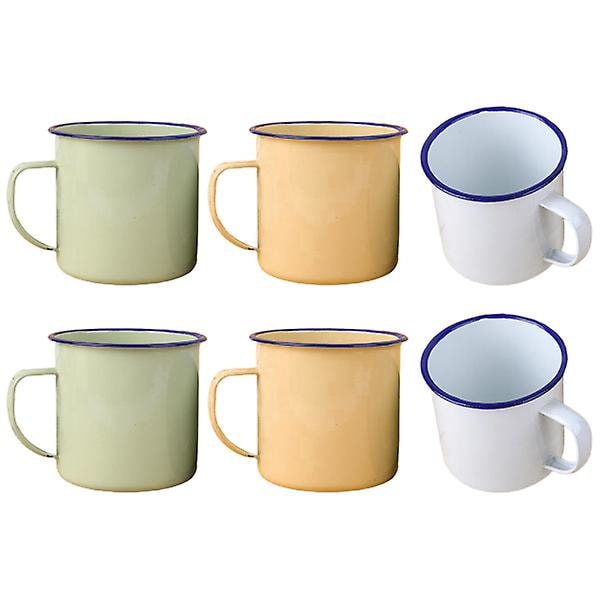 6 stk Vintage Te Kopper Glas Skummende Kanna Morgenmad Emalje Kande Lägerbål Kande Vand Kande Camping Kande Assorteret Farve Assorted Color Assorted Color 6x6cm