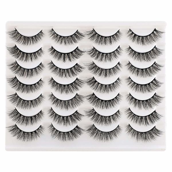 Ögonfransar Falska Ögonfransar Kattögon Tunn Naturlig Faux Mink Ögonfransar 14 Par Pack Lätt Volym Korta Falska Ögonfransar Multipack