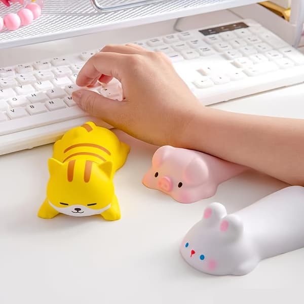 Ergonomiskt handledsstöd - Söt långsamt stigande PU-musmatta - Perfekt för datorbord och kontorsmaterial Rabbit