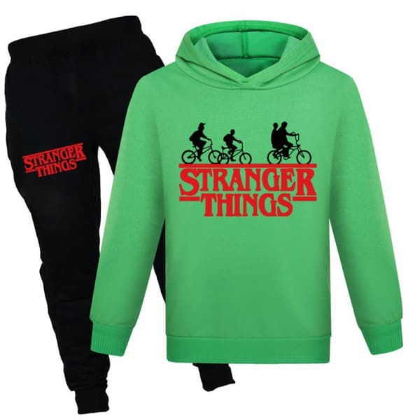 Stranger Things Hættetrøje Sweatshirt Pullover Jumper Efterår/Vinter light blue 100cm