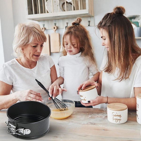Mini runde 12cm bageforme 2 stk., små runde springform kageforme, bageforme, mini runde kageforme med non-stick belægning