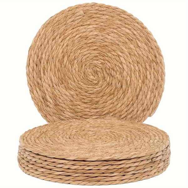 Vevde dekkebrikker – Runde sklisikre bordmatter til spisebord 8pcs/pack