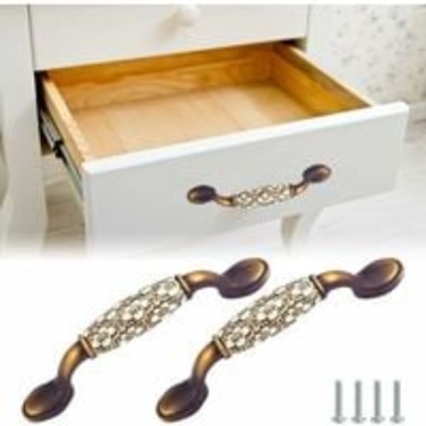 Styck Keramiska möbellådashandtag med skruvar Vintage skåpdörrhandtag Möbelhandtag för köksskåpslåda