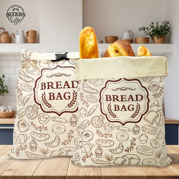 Genanvendelige bivoks brødposer Hjemmelavede brødopbevaringsposer Friskholdende surdejsposer 2pcs