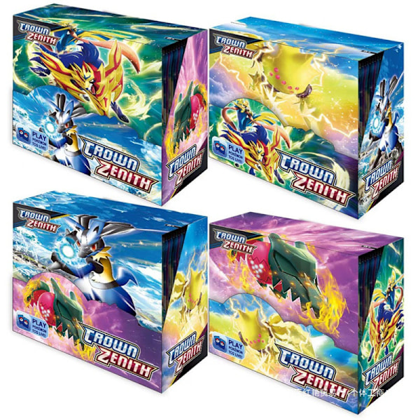 Salg! Crown Zenith Tilfeldig Boks Gaveeske Evolving Skies Boosterpakker for Barn Tegneserie Søte Spillkort Papir-EN Crown Zenith