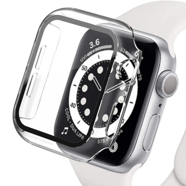 Karkaistu kotelo Apple Watchille Watch-kotelo 9 8 7 6 5 4 38 40 mm Lisävaruste Näytönsuoja iWatch-sarja 44 mm 45 mm 41 mm 42 mm Läpinäkyvä Läpinäkyvä Transparent 19 Series 7 8 9 41mm