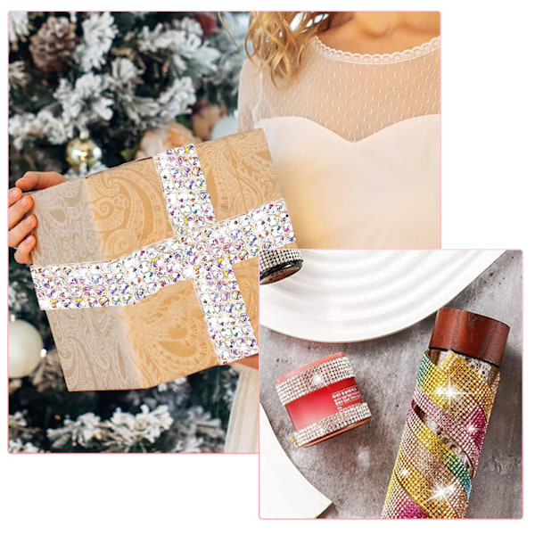 Rolls Krystal Harpiks Rhinestone Bånd Selvklæbende Bånd Rulle Glitter Harpiks Diamant Bånd Glitrende Diamant Bånd Glitter Sticker Indpakket