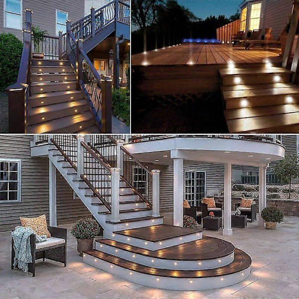 Paket med 16 Mini Utomhus Infällda LED Spotlights, IP67 Vattentät, 4500K Dagsljus Vit Ljus, 32MM 0.6W DC12V Golvlampa för Gångväg Uteplats Trä Pool