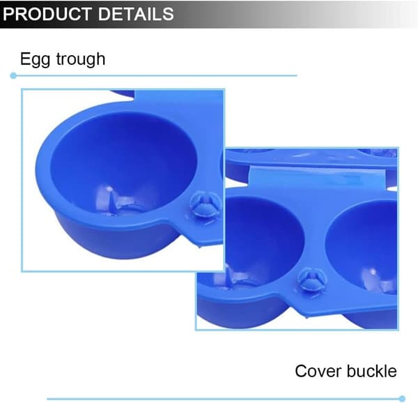 2-pakks bærbar eggboks i plast, beskyttende eggbrett