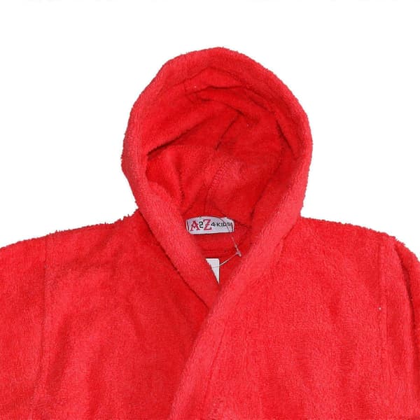 Badehåndkle med hette til barn, 100 % bomullsfrotté badekåpe for gutter og jenter Red 7-8 Years