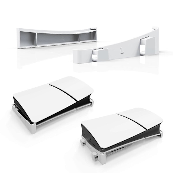 PS5 Slim Horisontellt Ställ, PS5 Slim Basstativ för PS 5 Disc & Digital Editions Horisontell Ställhållare white