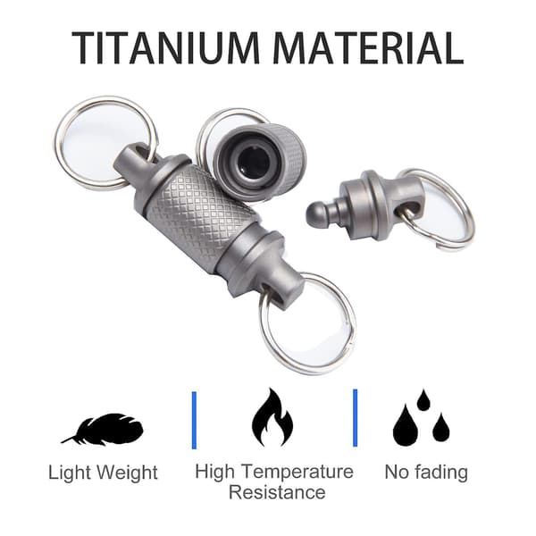 Titanium Quick Release nøglering, aftagelig nøglering med lynlås, nøgleholder til Ba(FQ)