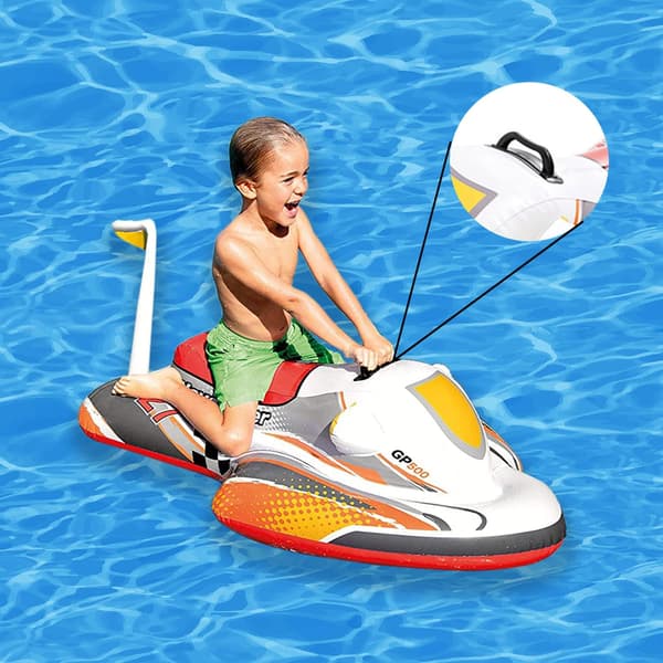 Oppblåsbare vannleker for jetski, kompatible med barn, klassisk motorbåtstil, luft
