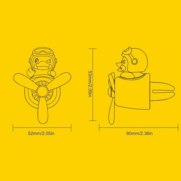 Bil Lufterfrisker, Pilotbjørn Bilspreder med Roterende Propellventilationsfrisker Aromaterapi Prydnader Biltilbehør (Gul Stil) YellowStyle