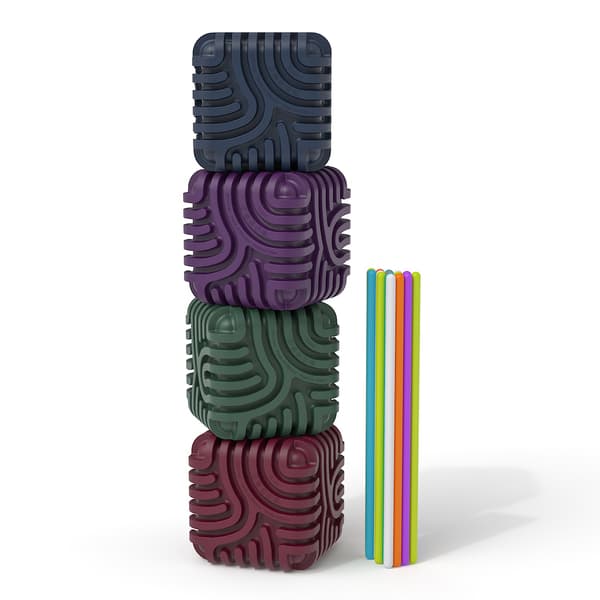 3D Sensorisk Aktivitetsbräda – Stresslindrande Leksak i Silikon med Remmar för Barn 1Pc【Green】