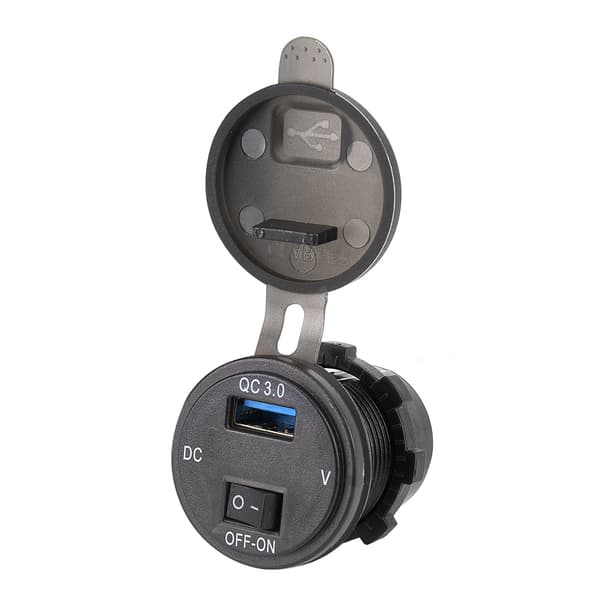 USB Hurtigoplader LED Digital Display med On/Off Knap Til Motorcykel Bil