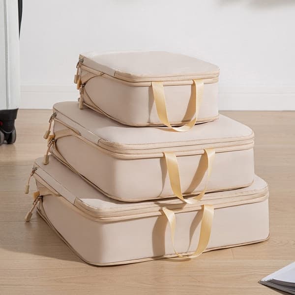 Kuffert Organizer - Pakke Kuber og Tasker 4 stk Beige
