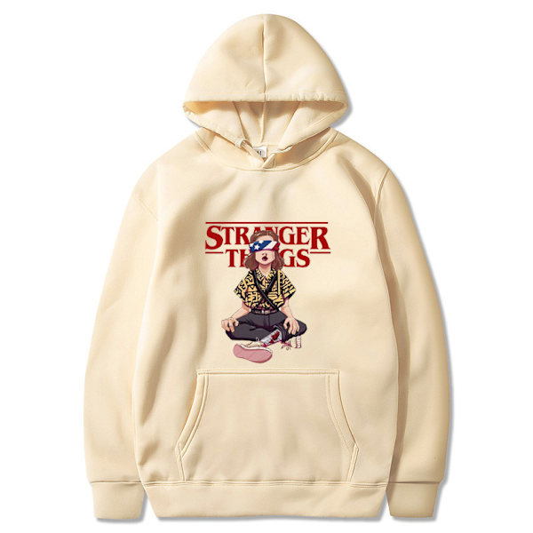 Stranger Things trykket hettegenser – fleeceforet hettegenser Blue 1 M
