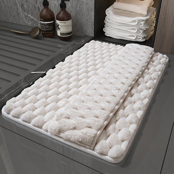 Badrumsmatta i memory foam, absorberande golvmatta för hushållsbadrum, rengöringsmatta för duschrumsdörr, snabbtorkande dörrmatta för badrum