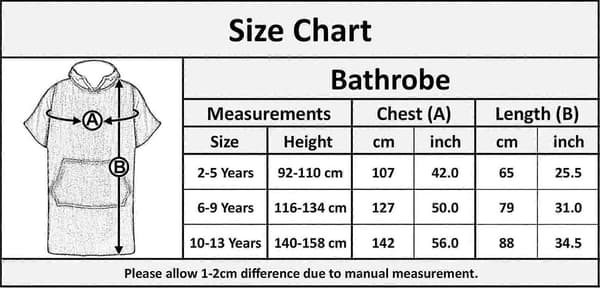 Badehåndkle med hette til barn, 100 % bomullsfrotté badekåpe for gutter og jenter 128 Stone 2-5 Years