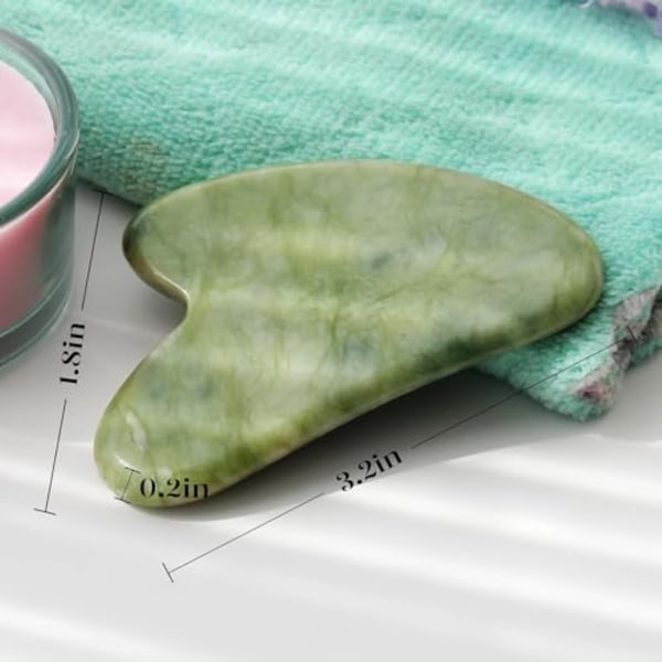 Gua Sha -setti ruusukvartsista - Kasvojen hieronta ryppyihin ja lihasjännitykseen jade -