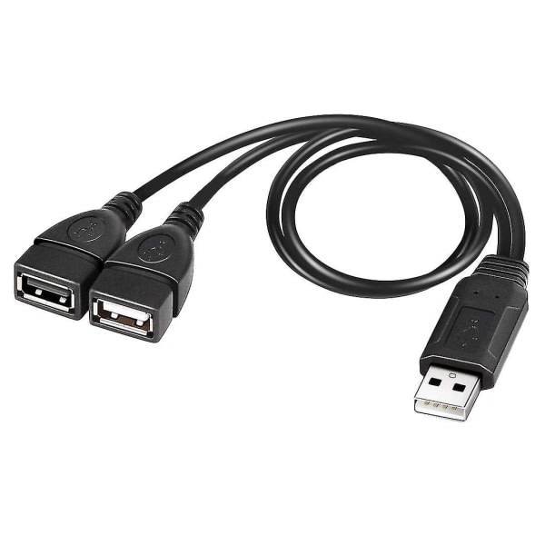 USB-splitterkabel, USB 2.0 A-han til dobbelt USB-hun Jack Y-splitter-opladerkabel