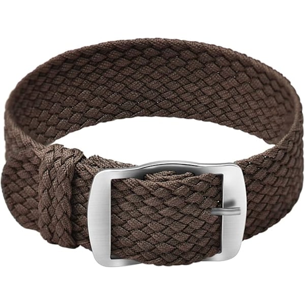 Nylon-kello ruostumattomasta teräksestä valmistetulla soljella, unisex, ruskea Brown 20mm