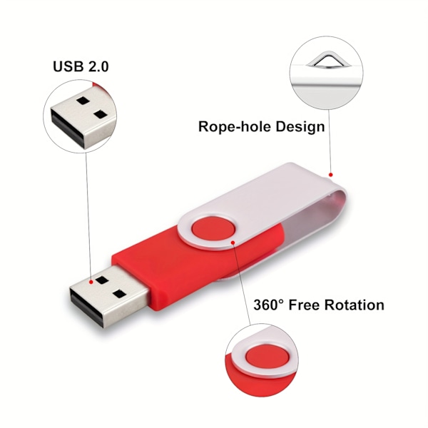 USB2.0 Metall Flash Drive med Stor Kapacitet U Disk 8G, 16G, 2TB, 64G, 128G, 256G, 1TB,