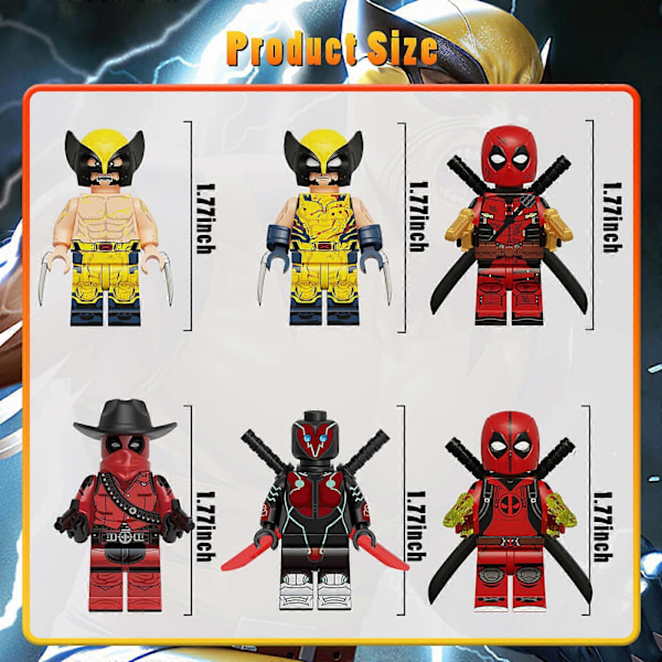 12 st Samlarfigurer av Superhjältar Deadpool Minifigurer Wolverine Gambit Actionfigurer gg Bricks Leksaker