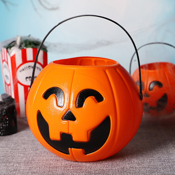 Halloween Stor Pumpa Hink Trick or Treat Barn Godis Hink Gåva L# L# large size