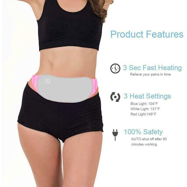Varmt Belte Menstruasjonssmerter Lindring Periode Smerte Elektrisk Varmt Belte for Kvinner C