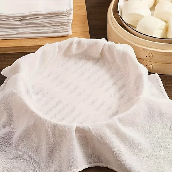5 stk. dampkludssæt – non-stick bomuldsgaze til ris, dumplings og dampning Steamer Cloth