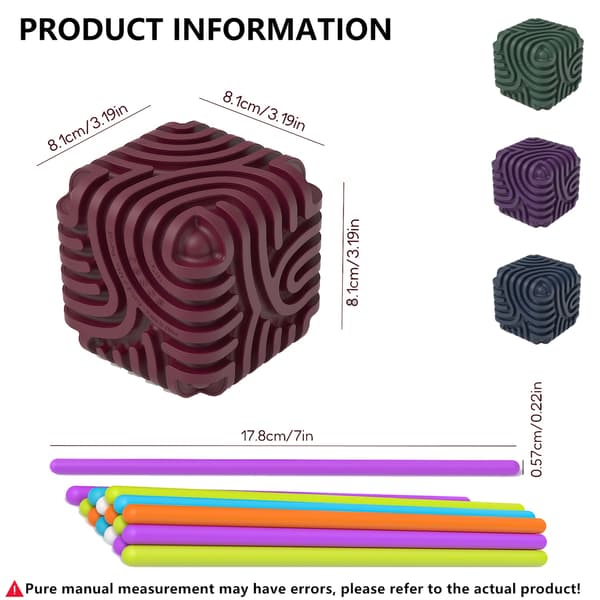 3D sensorisk aktivitetsbrett – stressavlastende leketøy i silikon med striper for barn 1Pc【Red】