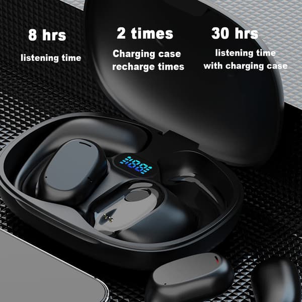 Trådløse Bluetooth-ørepropper, ikke-i-øret sportshodetelefoner (hvit)