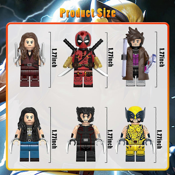 12 st Samlarfigurer av Superhjältar Deadpool Minifigurer Wolverine Gambit Actionfigurer gg Bricks Leksaker