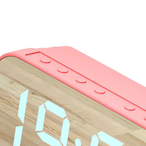 Bluetooth Högtalare Väckarklocka Digital Klocka med Bluetooth Högtalare Spegel Digital Display Väckarklocka för Sovrum Kontor Rosa