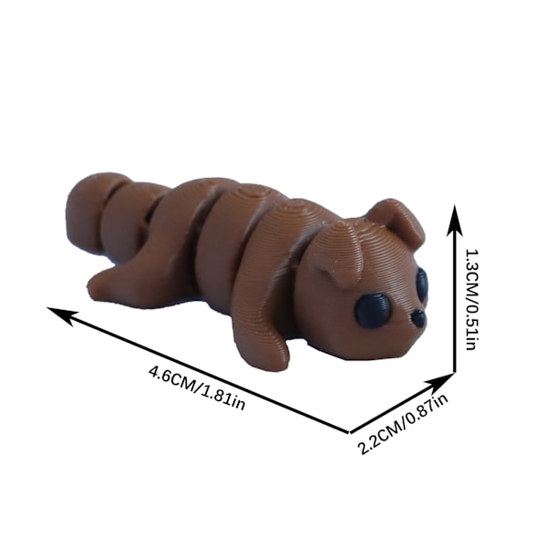 3D-tulostettu värikäs mini eläinmalli pieni hahmo lasten lemmikkilelu sarjakuvahahmo Little Papa Dog