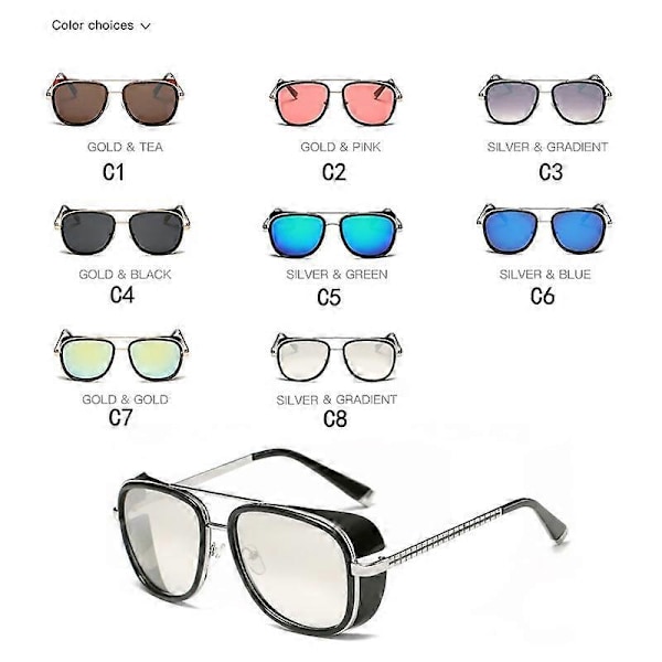Iron Man 3 Matsuda TONY Stark Aurinkolasit Miehille Rossi Pinnoitteella Retro Vintage Design Aurinkolasit Oculos Masculino Gafas del UV400 9-XY62-C2 9-XY62-C2 as other