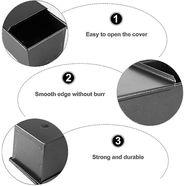 Brødform med låg i stål, bageform til brød, kage, toast, non-stick toastboks