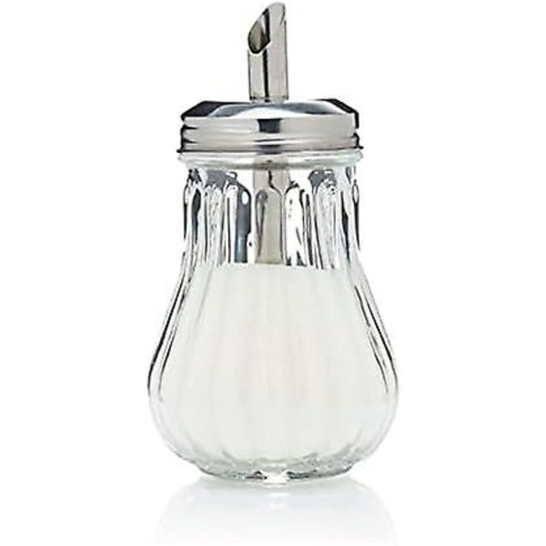 HK Glas Sukkerdispenser Hælder, Retro Stil Sukkerkrukke Karaffel Cafe Bistro Restaurant Sukkerryster Skål (Glasdispenser)(FQ)