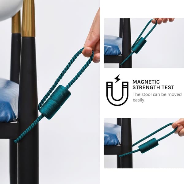 2-pack magnetiska gardinband, 2,5 cm handvävda sidorep, gardinfäste green