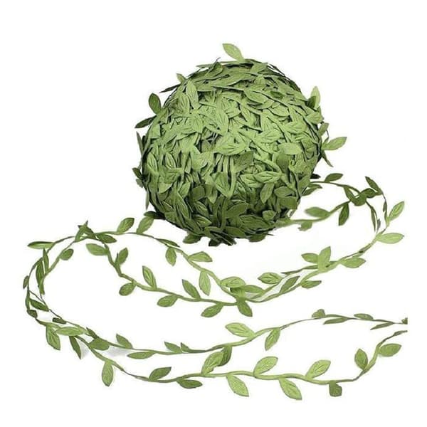 200M/656ft Sidenbladformade Handgjorda Konstgjorda Gröna Blad För